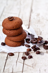 chocolate cookies and coffee beans