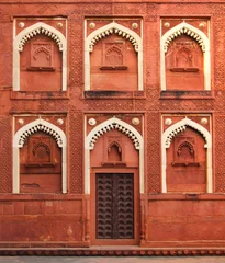 Fotobehang building fragment with door in India © Kokhanchikov