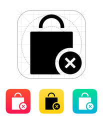 Shopping bag delete icon.