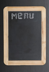 Menu blackboard. a space for writing on a black background.