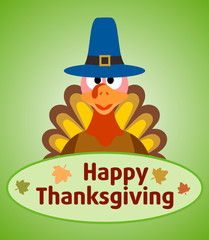 Thanksgiving day background with turkey vector