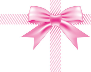 Vector pink ribbon and bow knot