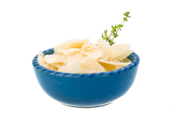 Parmesan cheese isolated white