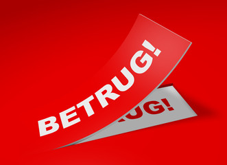 3D Etikett Rot - Betrug