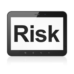 Business concept: Risk on tablet pc computer