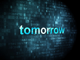 Fototapeta premium Time concept: Tomorrow on digital background