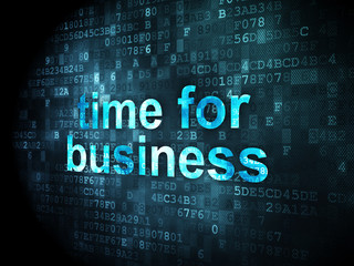 Fototapeta premium Time concept: Time for Business on digital background