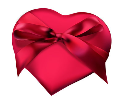 Red Heart With Ribbon illustration, Icon
