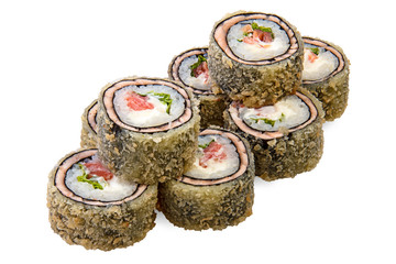 Tempura Maki Sushi with salmon