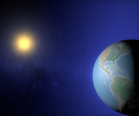 Mondo terra sole globo Usa America