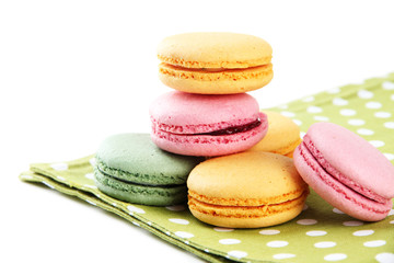 Gentle macaroons isolated on white