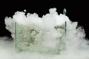 boiling dry ice with vapor