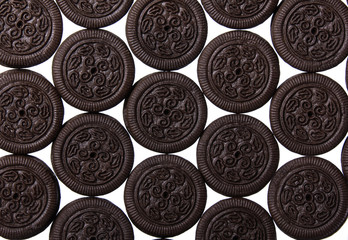 Oreo. Chocolate cookies with cream filling isolated. Background. - 57630954