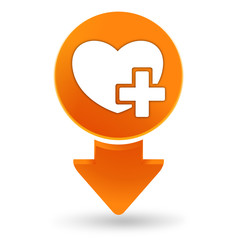 Obraz premium cœur plus sur signet orange