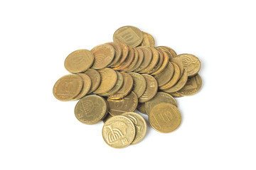Heap of israeli coins