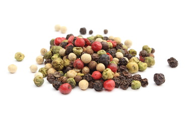 Colored pepper isolated on white background