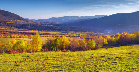 Golden autumn in Bukovets village