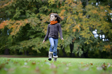 girl running in the park