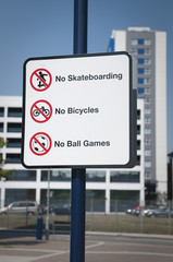 Urban prohibitions sign UK