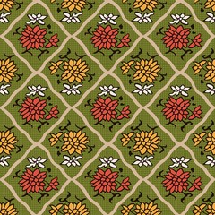 seamless chinese style floral pattern