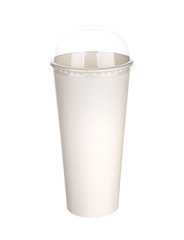 Paper cup of coffee Isolated white background