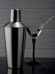 Martini cocktail and Shaker