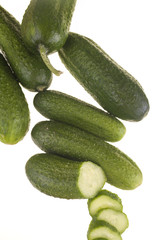 .pickles on a white background