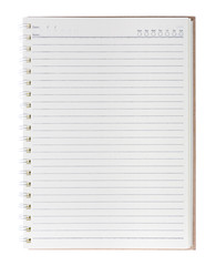 Blank notebook isolate with background
