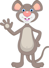 cute mouse waving cartoon