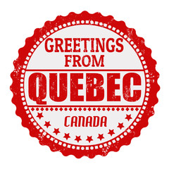 Greetings from Quebec label
