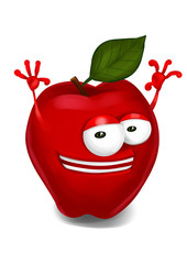 Happy red apple