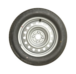 Obraz premium Car wheel isolated on white background