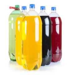 Carbonated drinks in plastic bottles