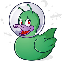 Alien Rubber Duck Cartoon Character