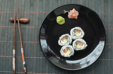 Sushi in restaurant