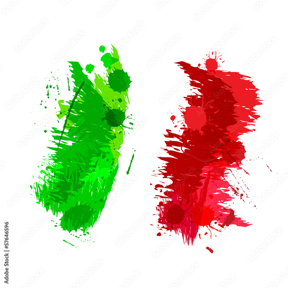 Canvas Prints colored splashes in abstract shape, italian flag