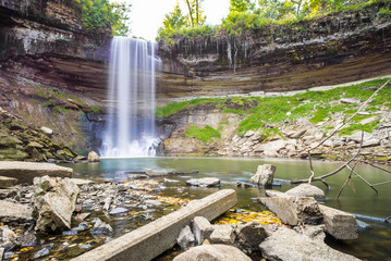 Waterfall during autumn