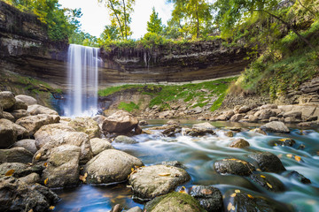 Waterfall during autumn
