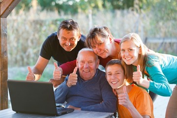 Family thumbs up