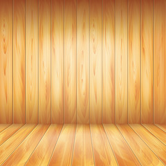 Wood wall and floor, vector background