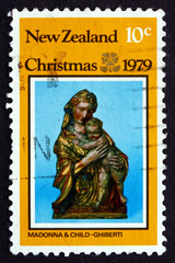 Postage stamp New Zealand 1979 Virgin and Child, by Lorenzo