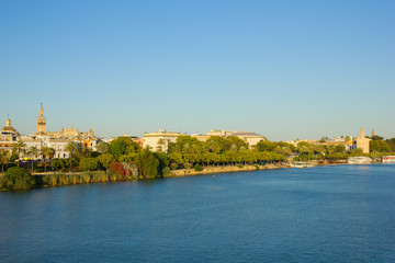 Obraz premium Sevilla on Guadalquivir river, Spain