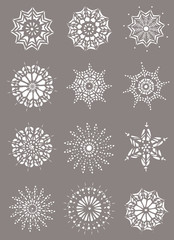 Set of lace snowflakes