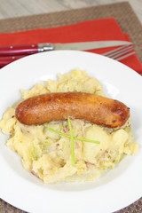 chou braisé et saucisse