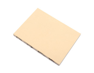 Brown paper notepad. Isolated on white background