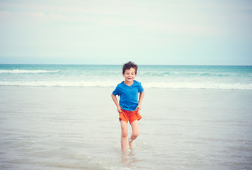 Fototapeta na wymiar happy boy beach