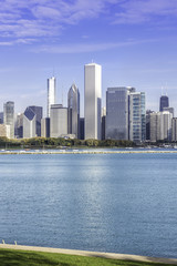 Fototapeta premium Chicago downtown in fall scenery