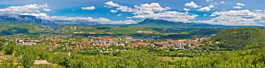 Dinara mountain and town of Knin - obrazy, fototapety, plakaty