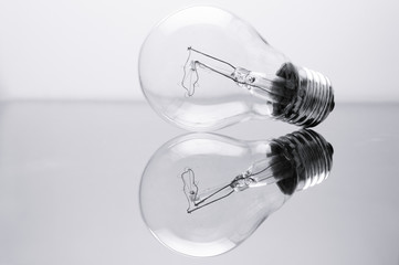 Light bulb and its reflection
