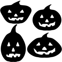 Halloween Pumpkin Silhouette Illustrations